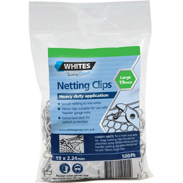 MASPRO NETTING CLIPS 19X2.24MM 500PK