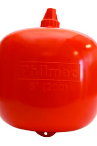 8" PLASTIC FLOAT ORANGE 1/2" BSB THREAD