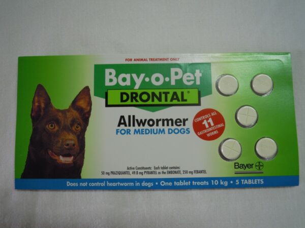 DRONTAL TABLET MEDIUM DOGS 5 X 10KG