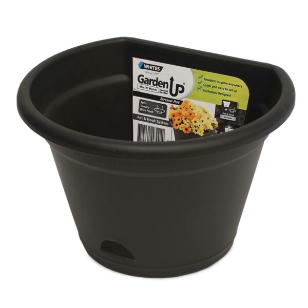 GARDEN UP TERRACE Pot Charcoal 190mm Lon