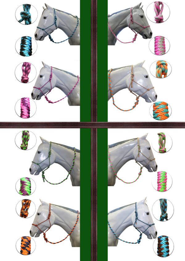 FORT WORTH ROPE HALTER 10' LEAD ALL COLOURS