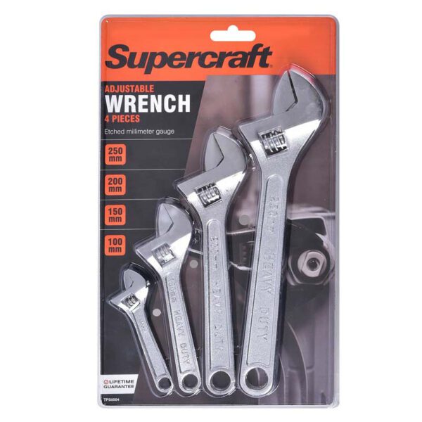 ADJUSTABLE WRENCH 4PC SET
