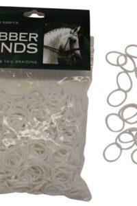 MANE BRAID RUBBER BANDS 500PK WHITE