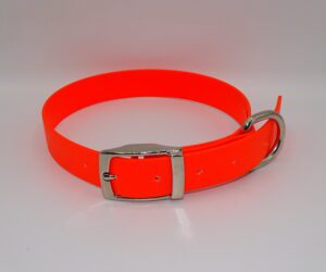DOG COLLAR N/P MEDIUM 35-45CM FLURO ORANGE