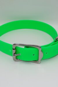 DOG COLLAR S/S LARGE 45-55CM FLURO GREEN