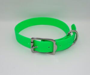 DOG COLLAR S/S LARGE 45-55CM FLURO GREEN