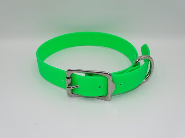 DOG COLLAR S/S LARGE 45-55CM FLURO GREEN
