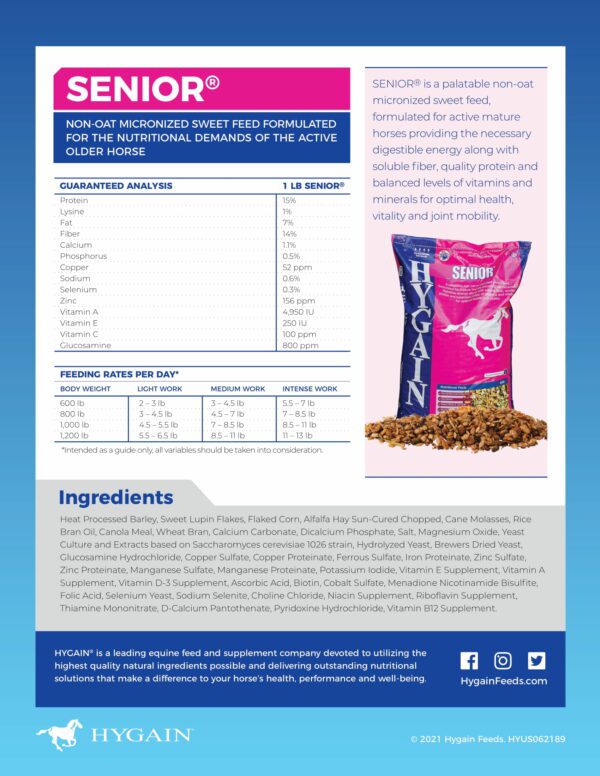 HYGAIN EQUINE SENIOR 20KG - Image 3
