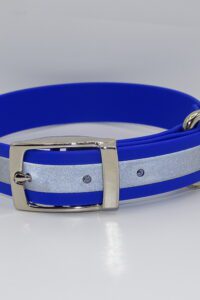 DOG COLLAR N/P MEDIUM 35-45CM REFLECTIVE SKY BLUE