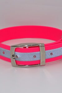 DOG COLLAR N/P MEDIUM 35-45CM REFLECTIVE FLURO PINK