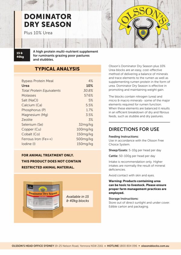 DOMINATOR DRY SEASON 10% UREA 40KG - Image 2