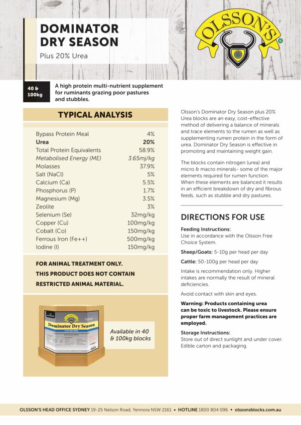 DOMINATOR DRY SEASON 20% UREA 40KG - Image 2