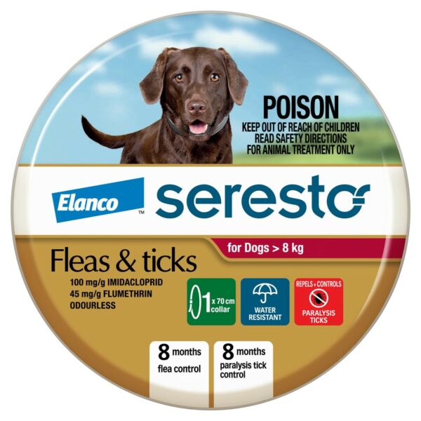 SERESTO FLEA & TICK COLLAR DOGS OVER 8KG