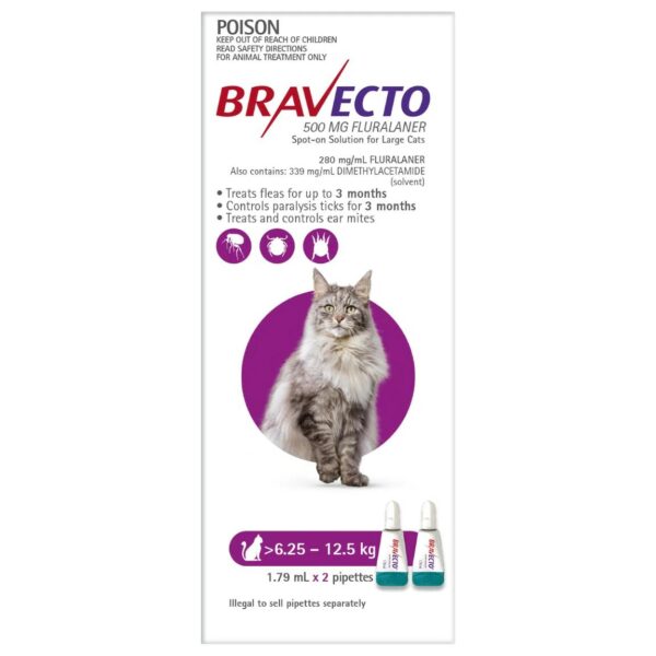 BRAVECTO SPOT ON CAT 6.25-12.5KG (PURPLE)